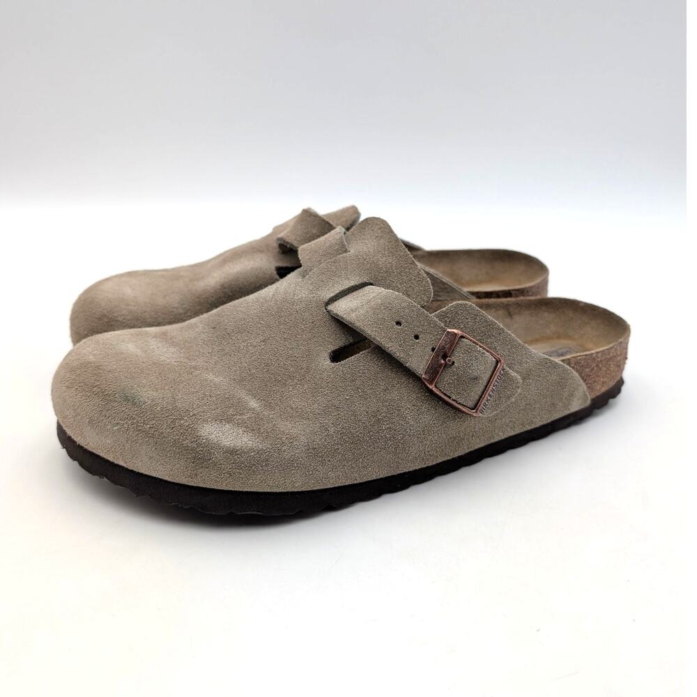 Birkenstock Boston Soft Clogs Round Toe Unisex Taupe Size US W9/M7 EU40